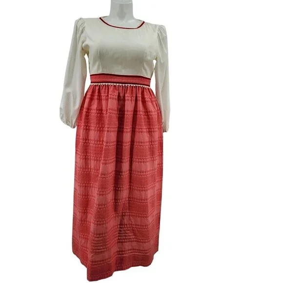 Joseph Magnin Vintage 70's Maxi Dress, Women's 8 - Picture 3 of 16